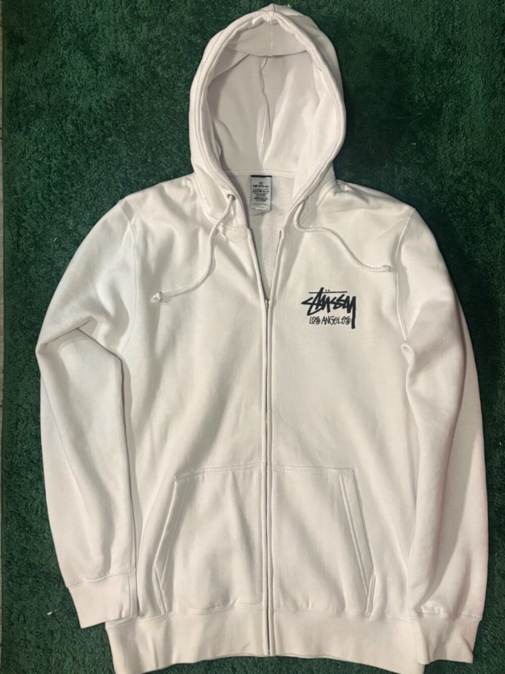 Stüssy Los Angeles Chapter Full Zip Hoodie White Size L NWOT Discontinued Rare